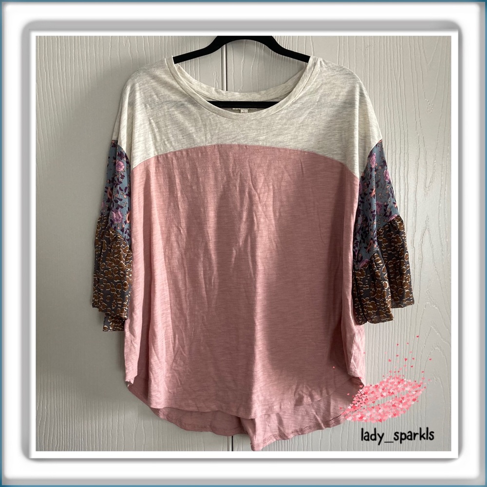 Umgee Boho Color Block Top. Sz Large - image 1